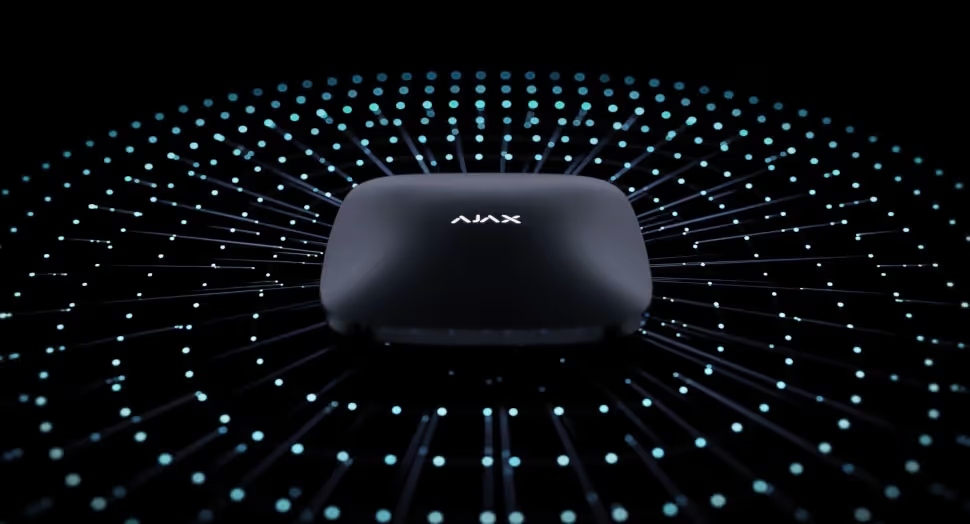 Hub AJAX connecté avec réseau de points lumineux