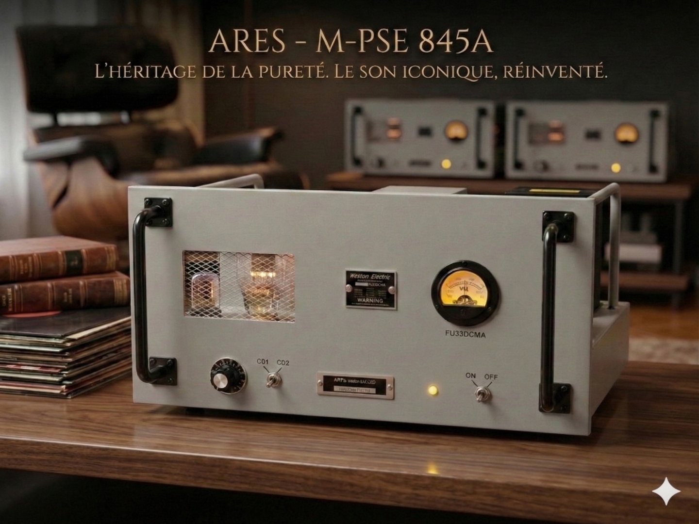 Amplificateur ARES M-PSE 845A avec vu-mètre et tubes