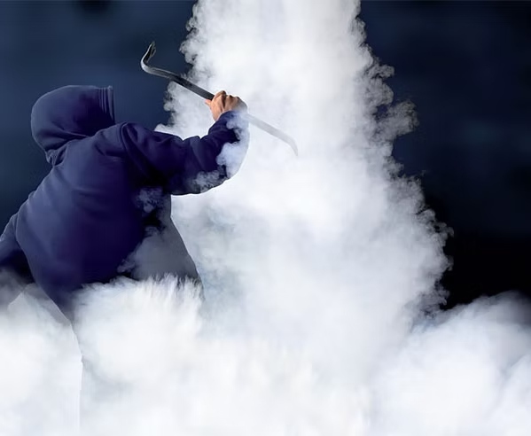 Générateur de brouillard anti-intrusion PROTECT stoppant une tentative de vol